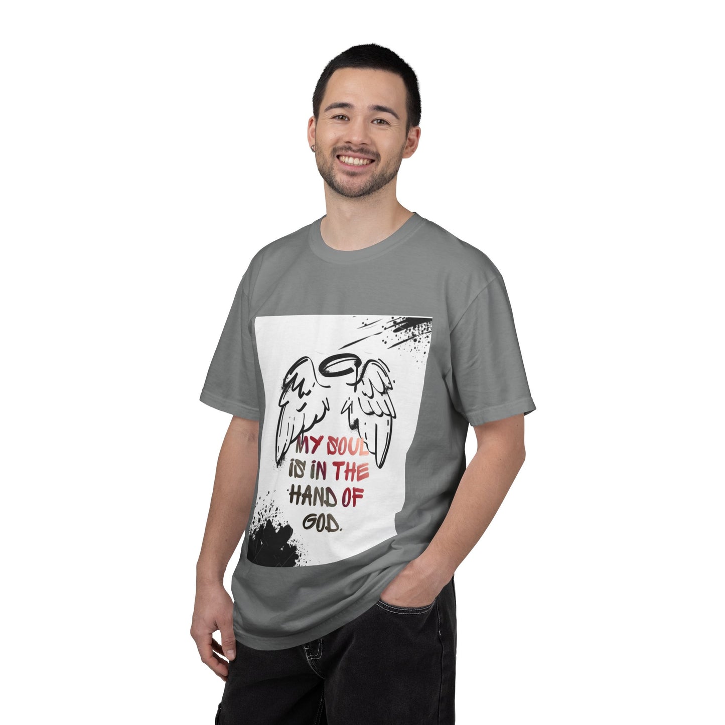 Angel Wings Graphic T‑Shirt — "My Soul Is In The Hand of God" Inspirational Tee