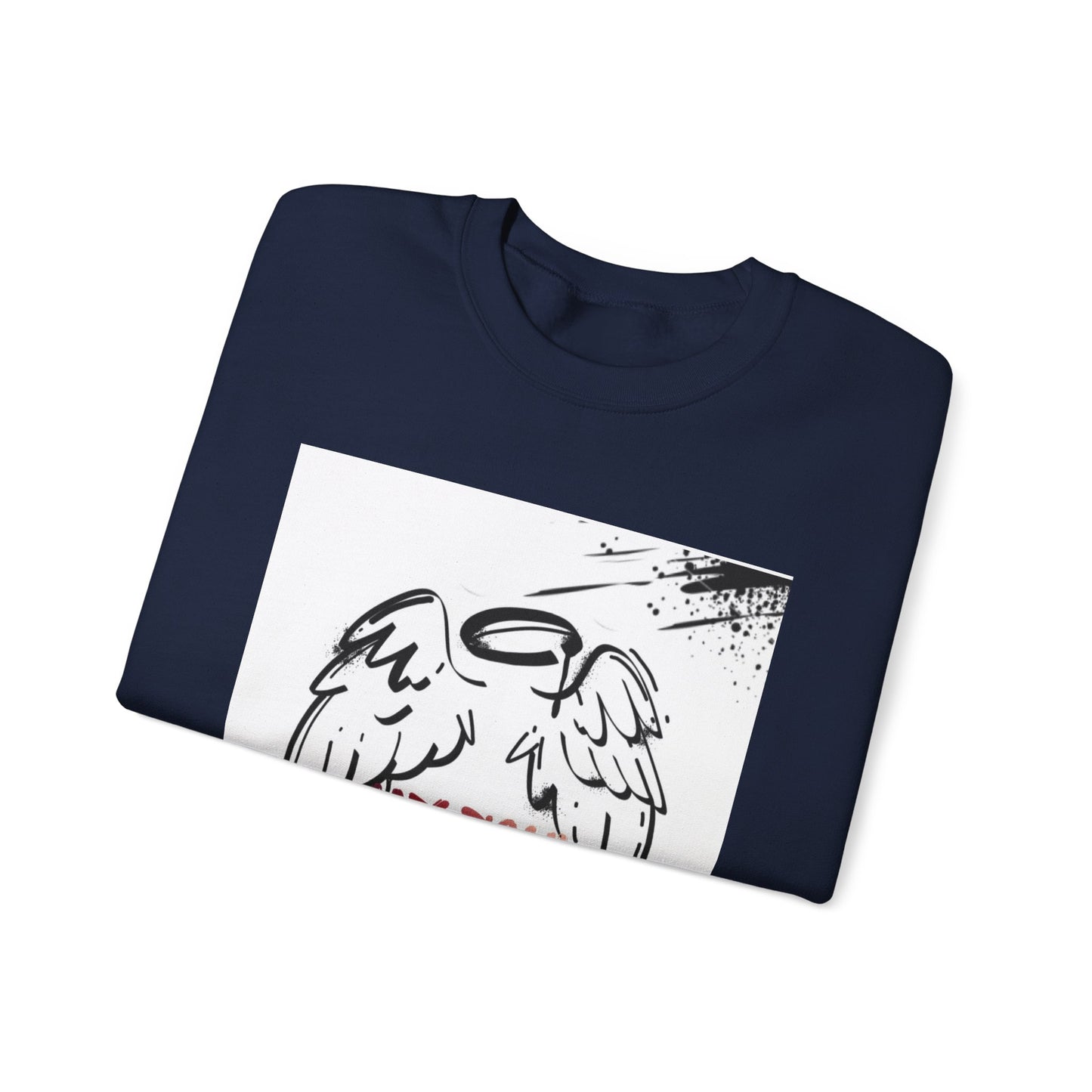 Christian Crewneck Sweatshirt — "My Soul Is In The Hand Of God" Angel Wings Graphic