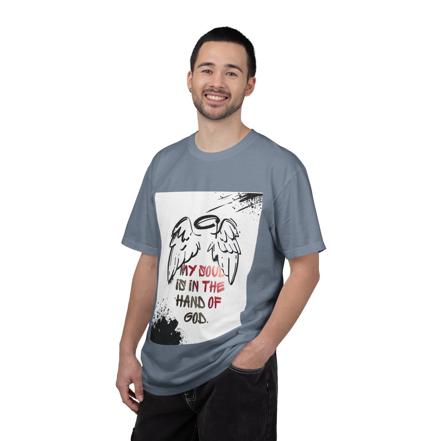 Angel Wings Graphic T‑Shirt — "My Soul Is In The Hand of God" Inspirational Tee
