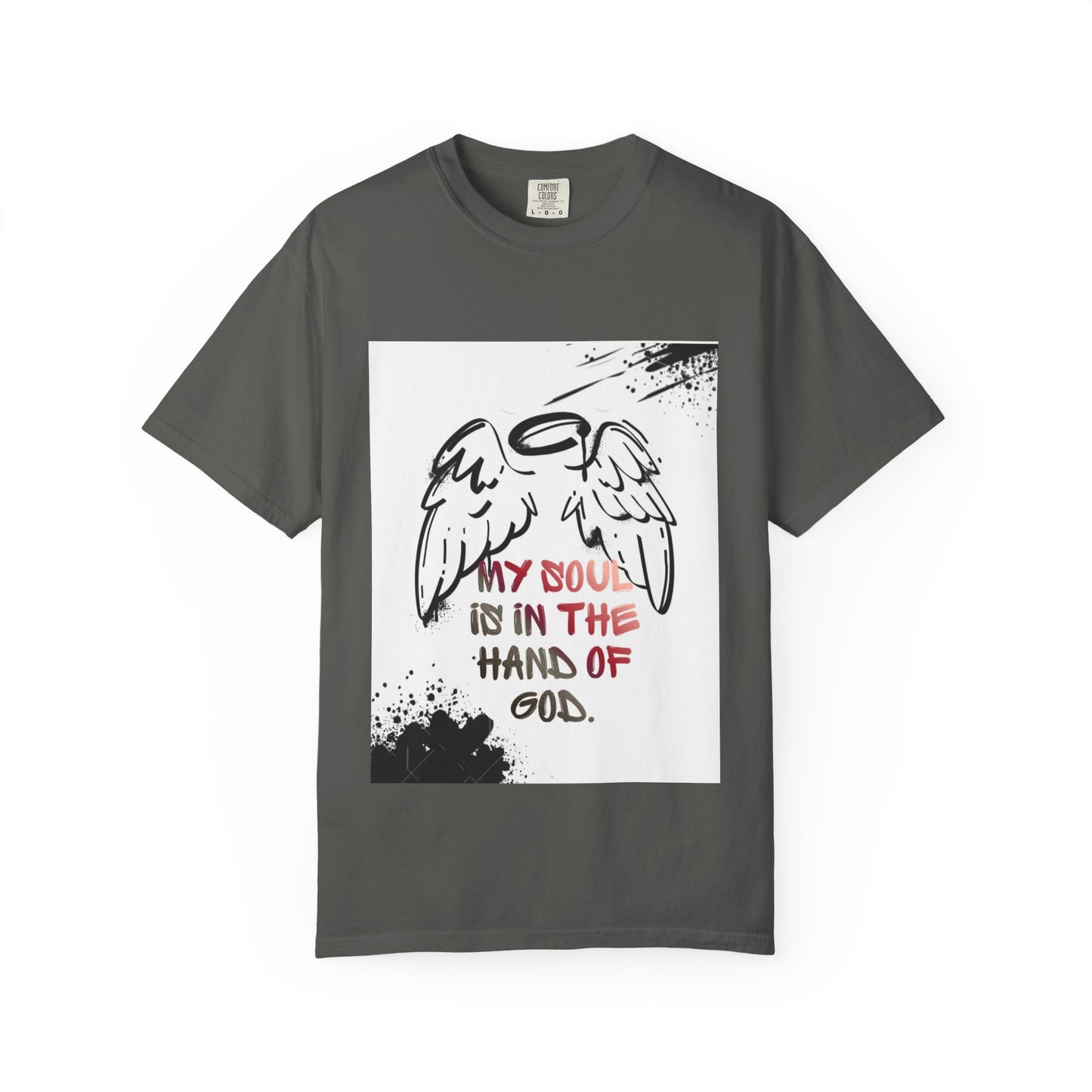 Angel Wings Graphic T‑Shirt — "My Soul Is In The Hand of God" Inspirational Tee
