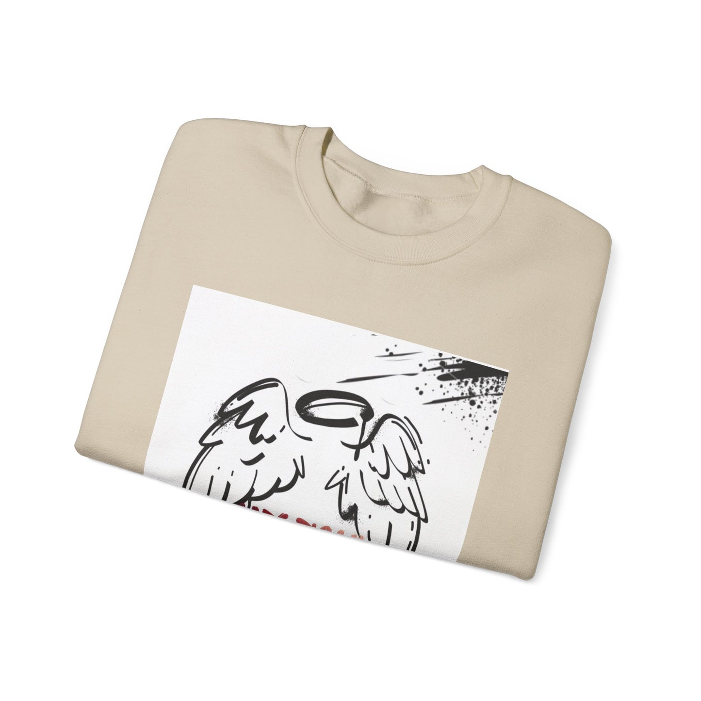 Christian Crewneck Sweatshirt — "My Soul Is In The Hand Of God" Angel Wings Graphic