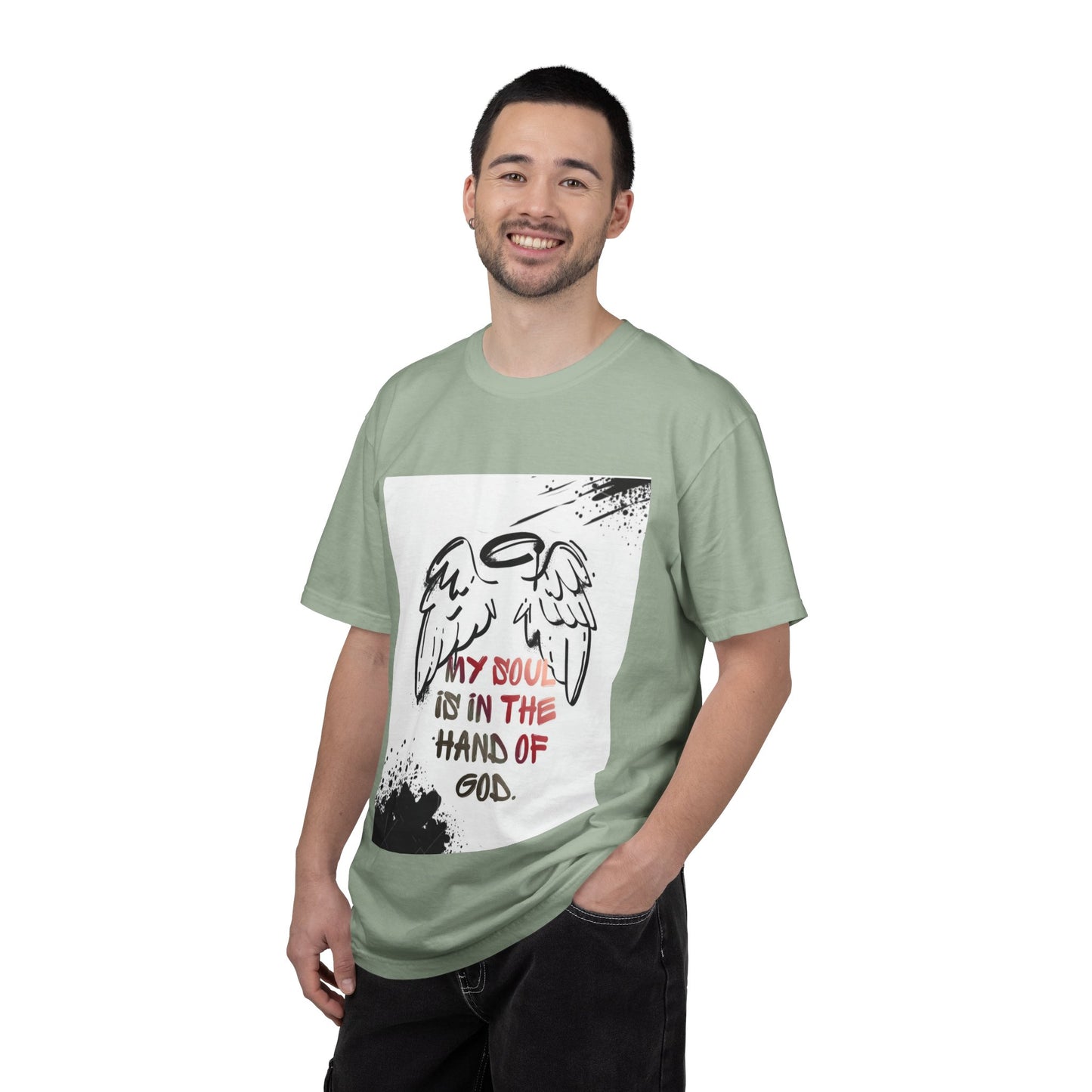 Angel Wings Graphic T‑Shirt — "My Soul Is In The Hand of God" Inspirational Tee