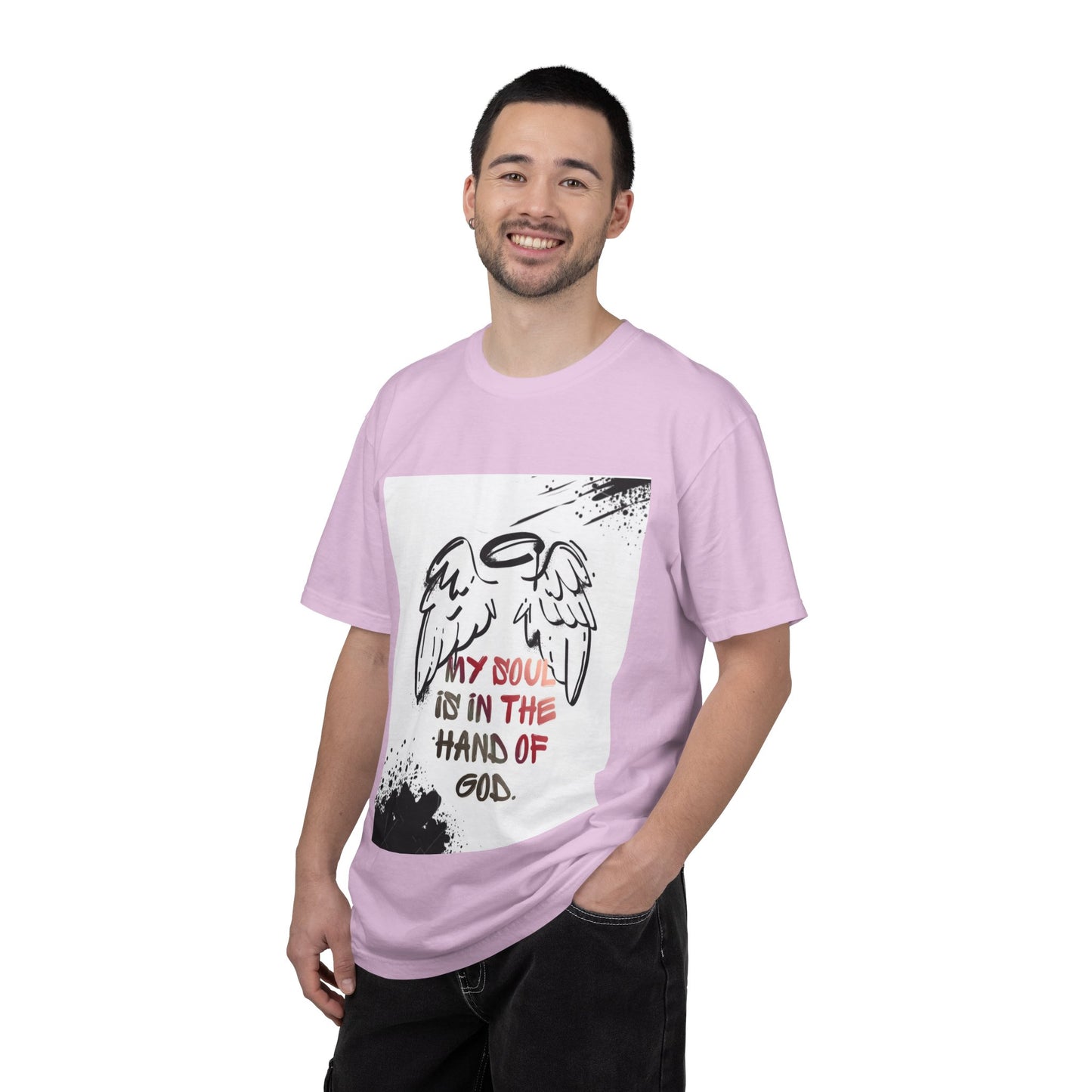 Angel Wings Graphic T‑Shirt — "My Soul Is In The Hand of God" Inspirational Tee