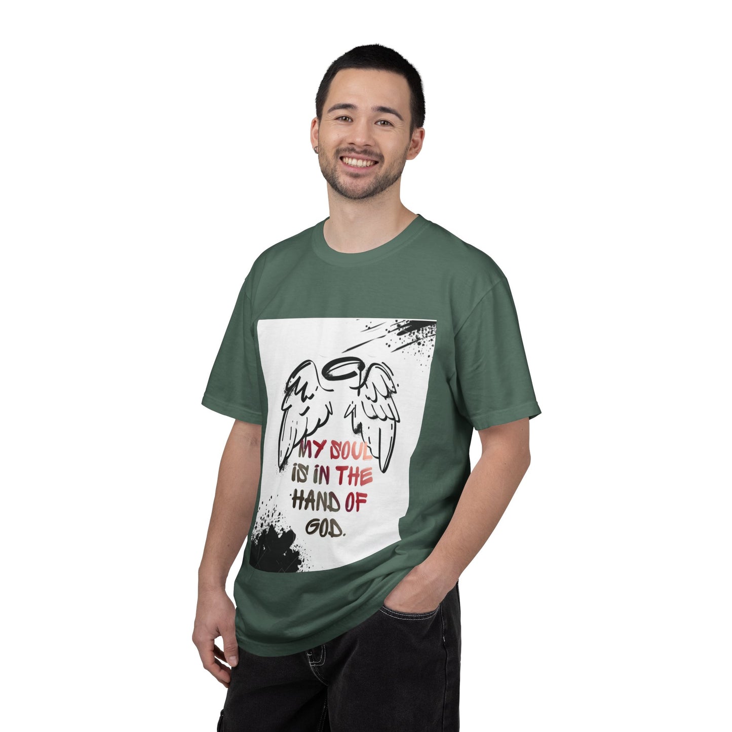 Angel Wings Graphic T‑Shirt — "My Soul Is In The Hand of God" Inspirational Tee