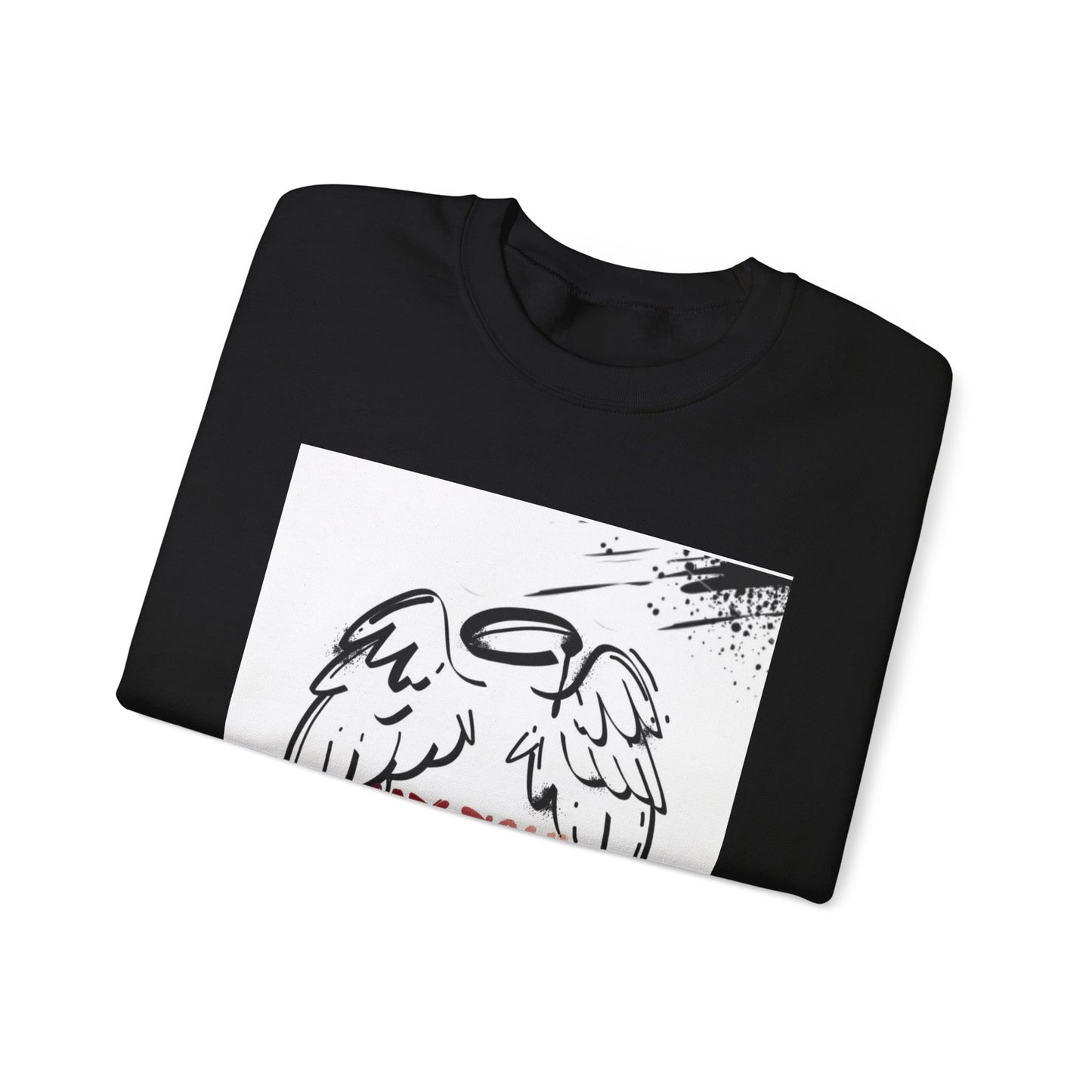 Christian Crewneck Sweatshirt — "My Soul Is In The Hand Of God" Angel Wings Graphic