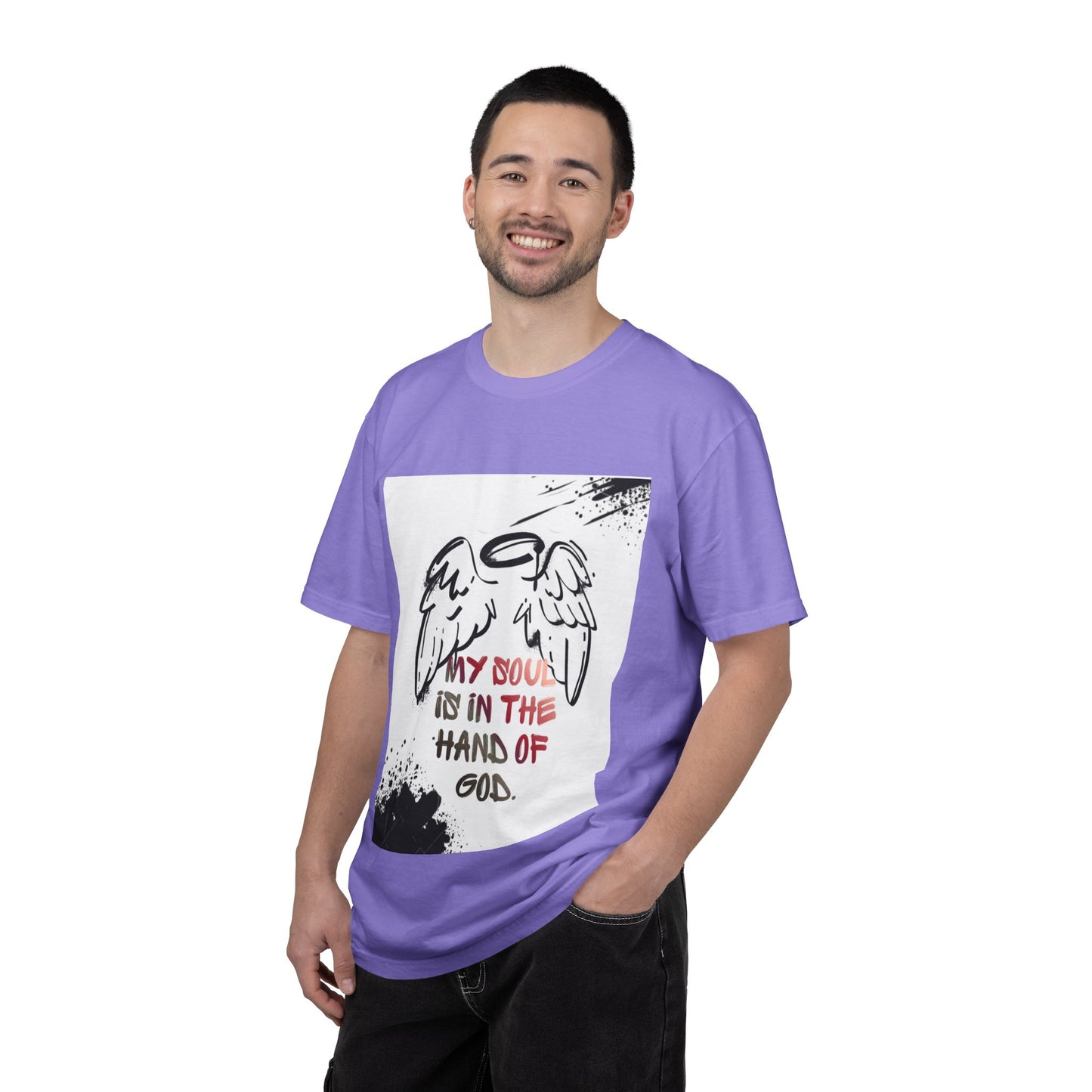 Angel Wings Graphic T‑Shirt — "My Soul Is In The Hand of God" Inspirational Tee